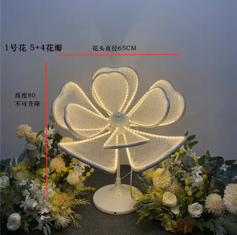 Wedding Props Iron Lace Luminous Petals Wedding Decoration T Platform Decoration Lotus Peony Street Light