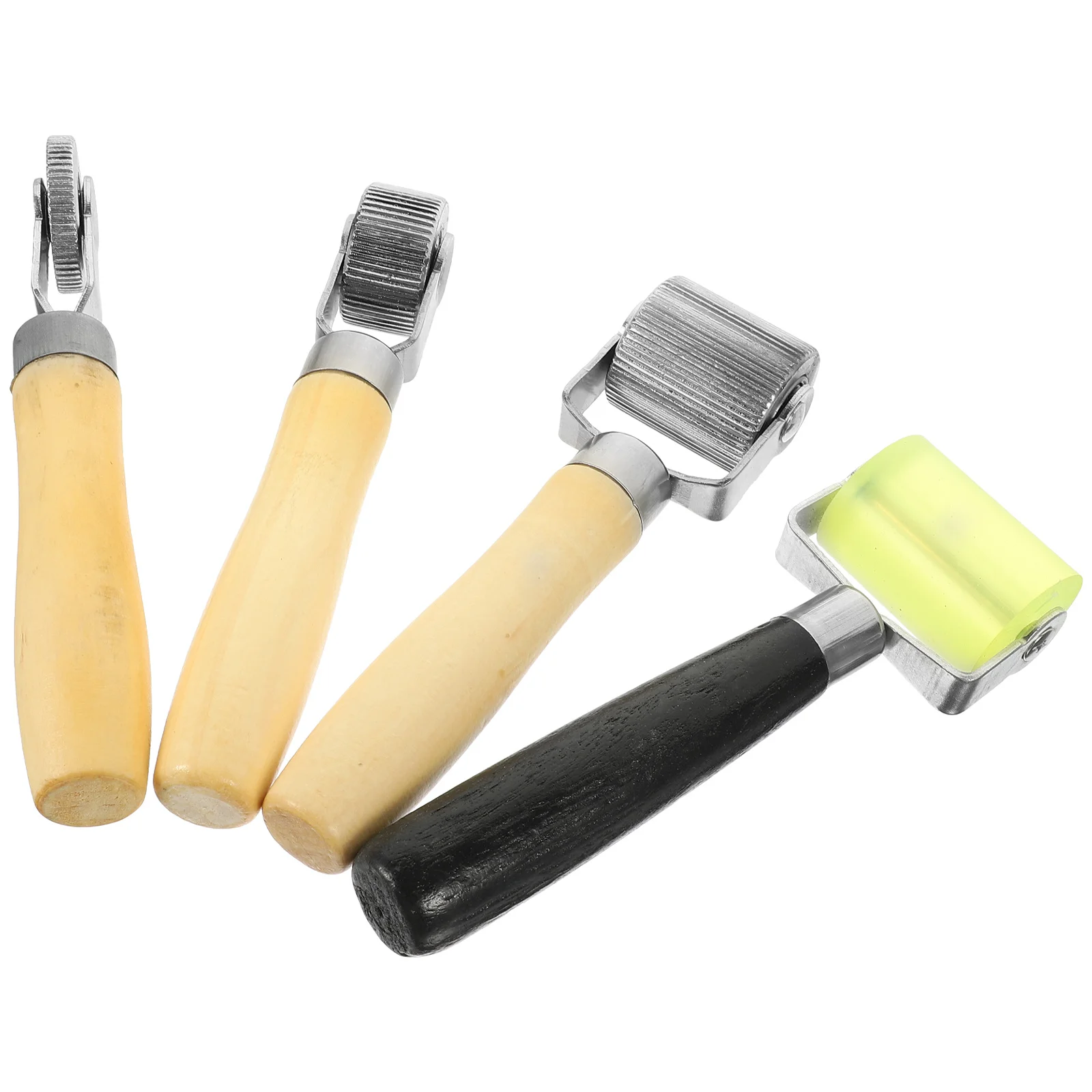 

4Pcs Car Sound Deadening Roller Tire Repair Tools Ergonomic Wood Handle Metal Rollers Durable Auto Noise Deadener Smooth Rolling