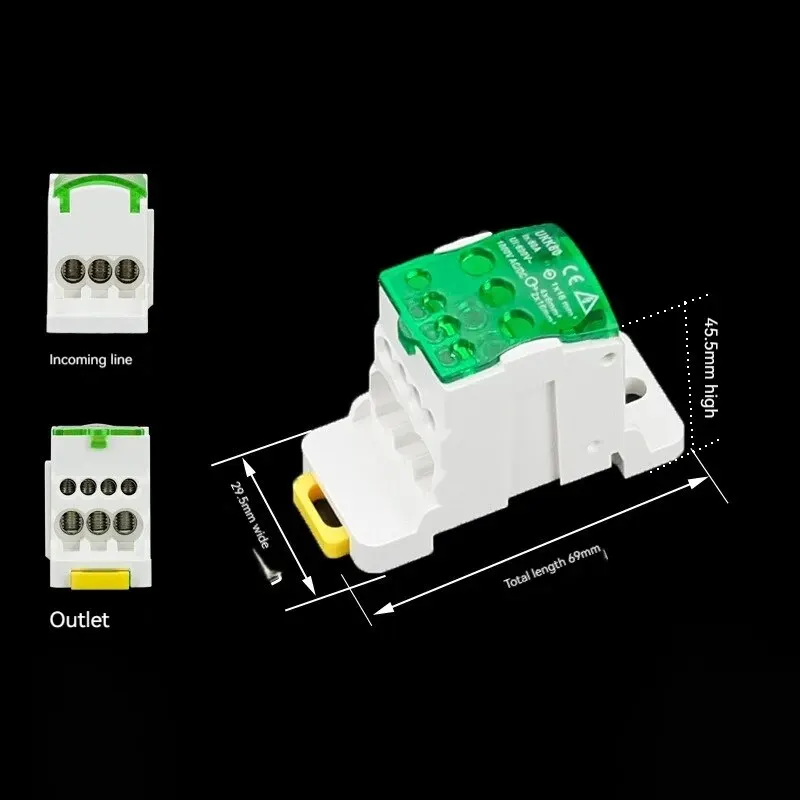 UKK-80A Single-Stage Splitter Box Wire Connector High-Current Household Into A Multi-Outlet Terminal Block Rail Splitter Box