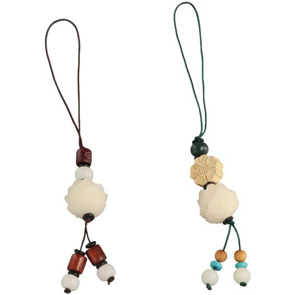 

Unisex Key Chain Hand-made Key Holder Vintage Women Bag Pendant Mobile Phone Ring Lotus Flower Pendant Key Ring Bodhi Key Chain