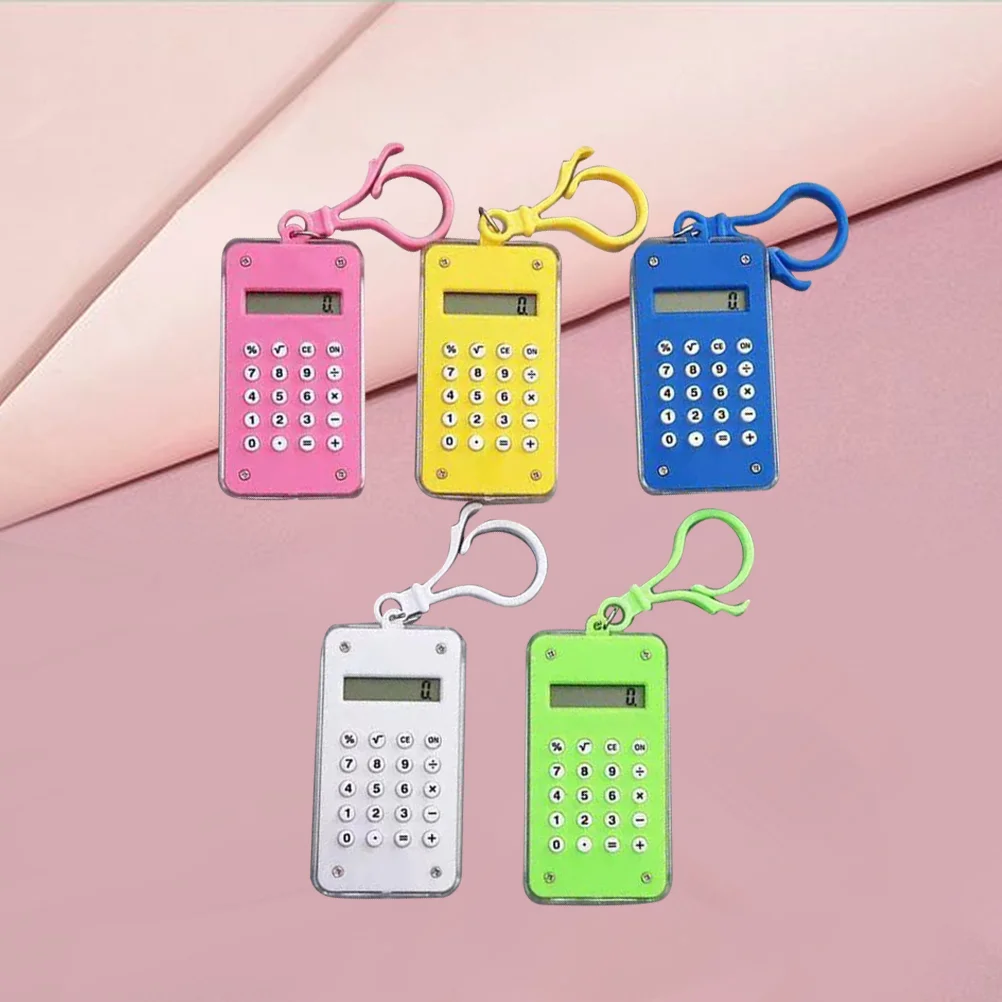 5 pezzi mini calcolatrice creativa color caramella reclkoner semplice portatile matematica apprendimento studente di modellazione stazionaria