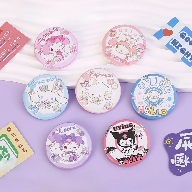 Sanrio Kuromi Cartoon Broochs Anime Action Figures Cinnamoroll My Melody Lapel Pins Backpack Clothings Decoration Children Gifts