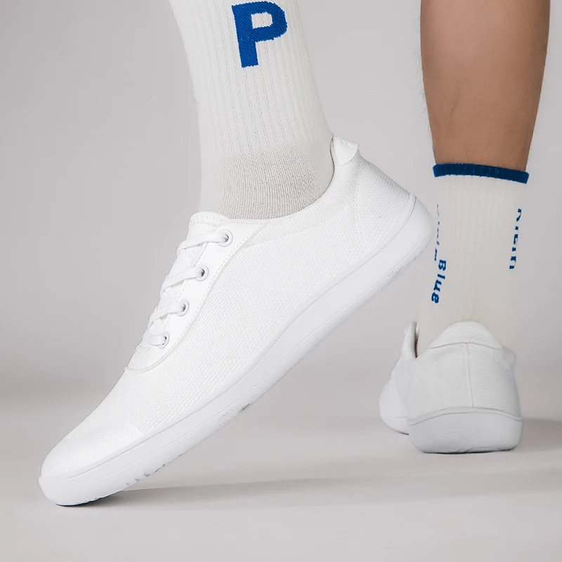 Sapatilhas largas com os pés descalços masculinas, flats plus size, sola de zero suave, dedo do pé mais largo, sapatos leves, novos, 2024
