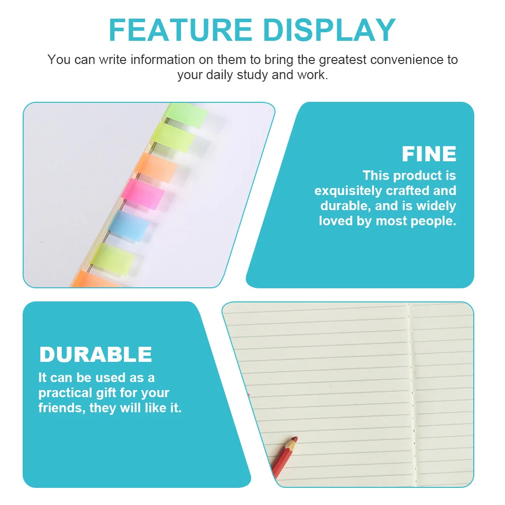 Notebook Index Stickers PVC Material Highlight Points Labels Tearable Notepads Bookmark for Office School