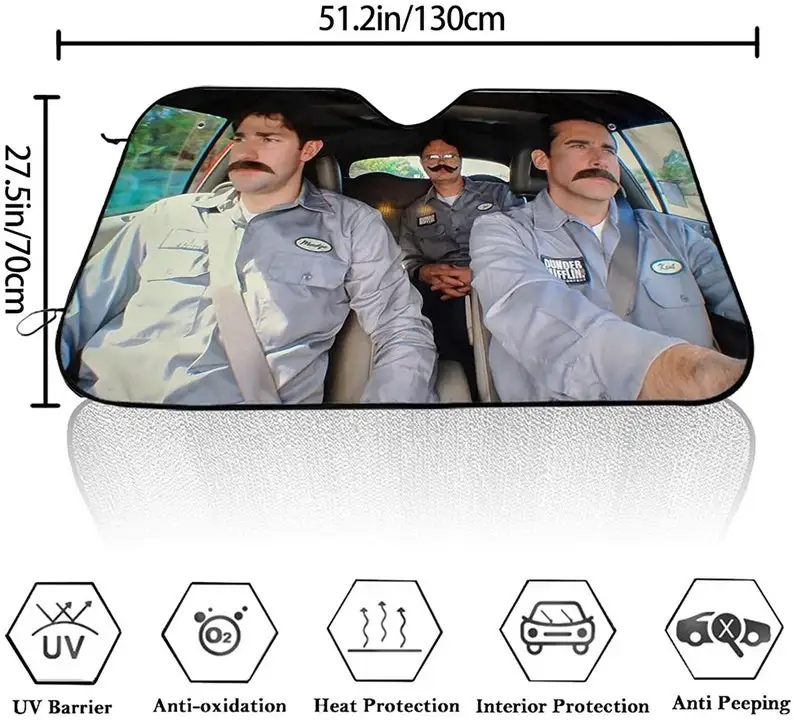 The Office Branch Wars Car Sunshade TV Show Michael Scott Dwight Schrute Jim Halpert Sun Visor for Vehicles