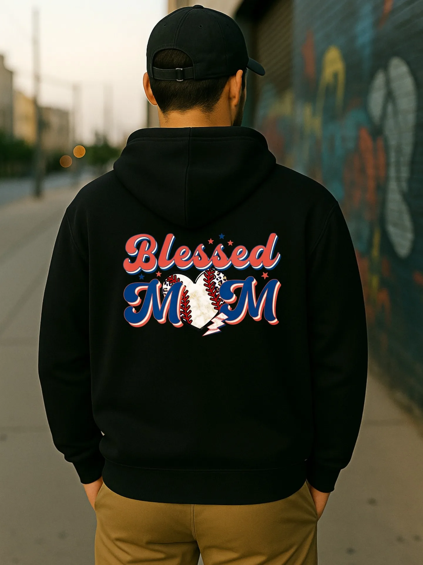 هوديي رجالي، طباعة حروف، نمط كاجوال، مبطن بالصوف، للارتداء اليومي، للرجال #2