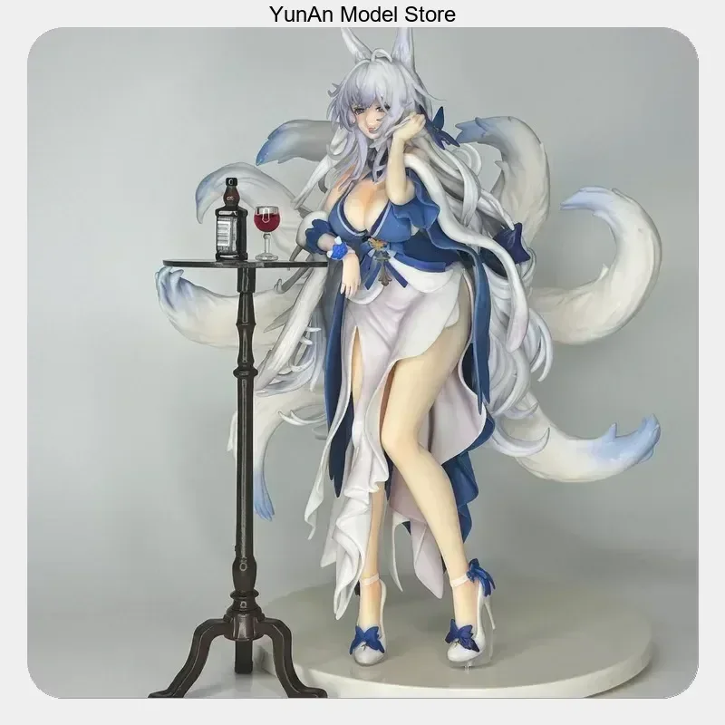 

Anime Figure Statue Model Collectible Desktop Decoration Ornament Azur Lane Shinano Tsukuyomi Ten Nights Dress Gift for Fans