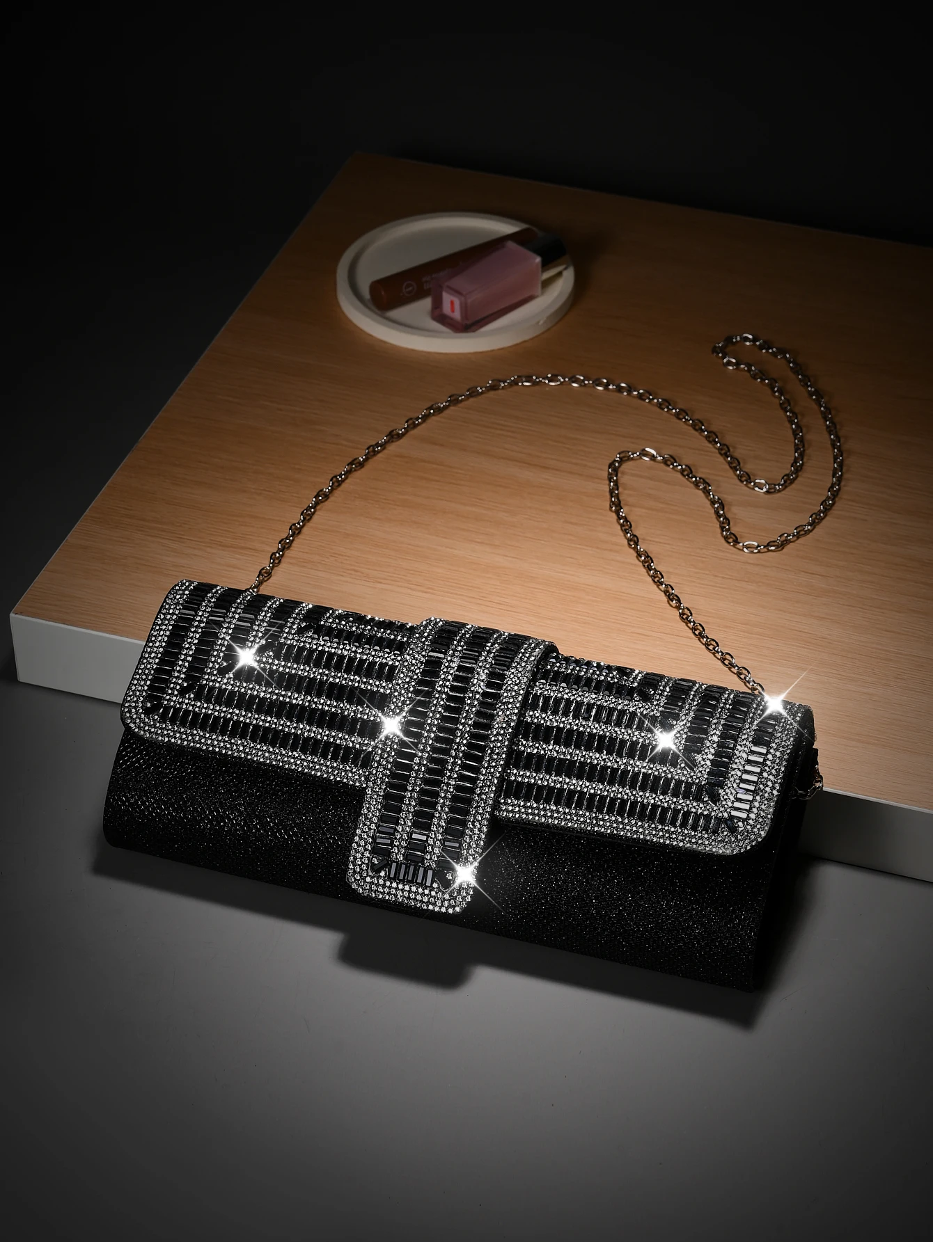 Luxuriöse Damen-Abendtasche für besondere Anlässe, Hochzeiten und Partys, Schultertasche, Handtasche mit Strasssteinen, Dinner-Geldbörse, Diamant-Clutch-Taschen – Detail 3