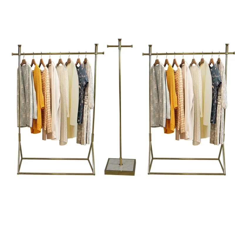 

custom，Garment Shop Equipment Display Rack and Stand Metal Gold Retail Store Fixture