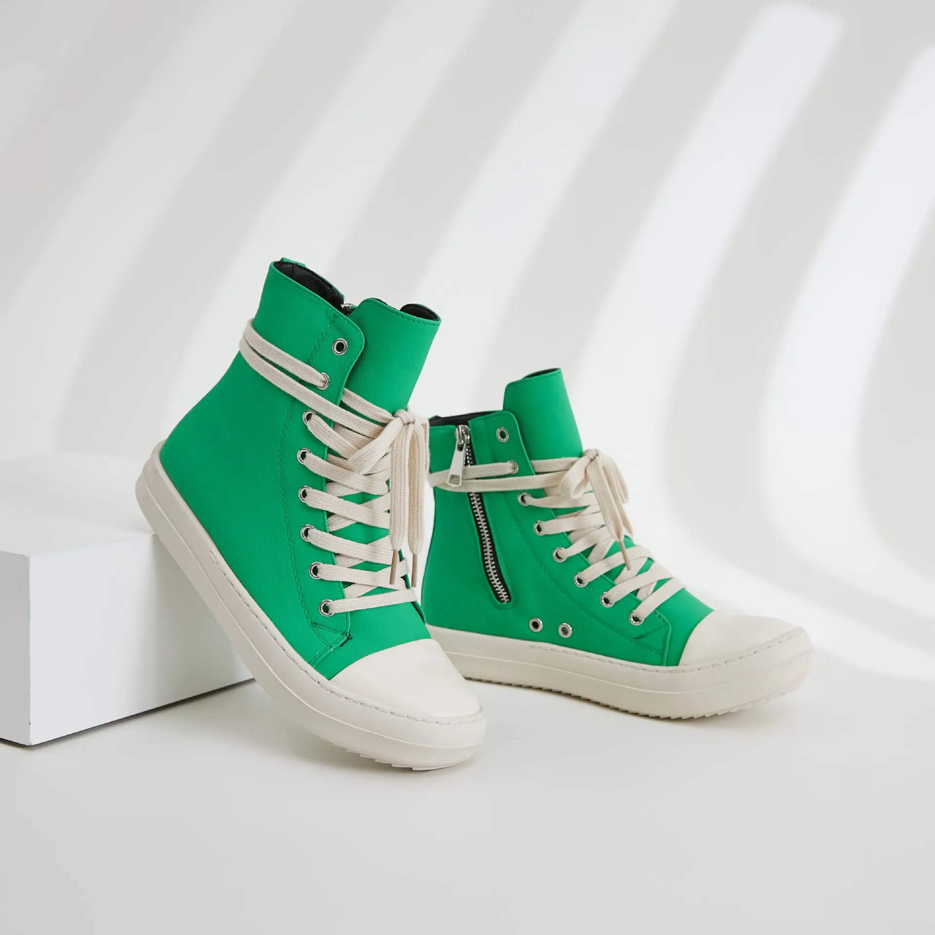 

Women Boots Autumn High Top Platform Women Sports Shoes White Rose Green Casual Fashion Pu Leather Shoes Vulcanized Shoes Feme