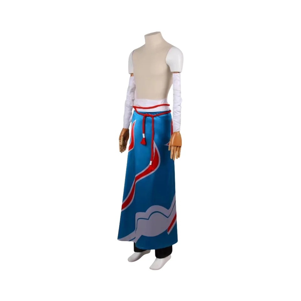 

Game LOL The Unforgotten Yone Cosplay Costume Wig Anime Pants Printed Blue Skirt Outfit Hallowen Carnival Party Suit