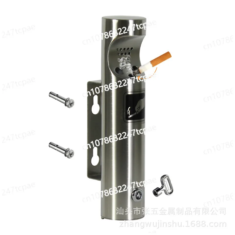 

Outdoor ashtray stainless steel 304 cigarette butt barrel Amazon commercial smoke-free area public ash column