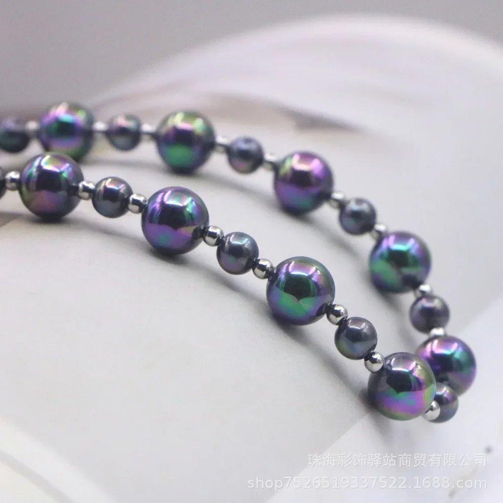 

New Luxury Fashion Tahiti Sea Black Pearl Necklace Women's Clavicle Chain Girls Gift Charm Clothing Versatile Wholesale Price