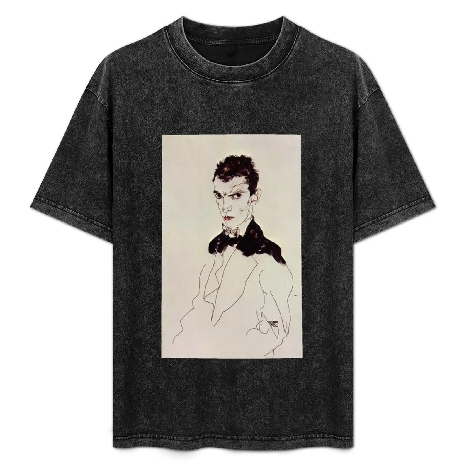 Egon Schiele Goodies - Self Portrait T-Shirt anime stuff basketball graphic tees quick-drying workout shirts for men