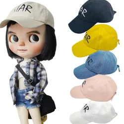 For Blythe Doll Black Pink White Sport Baseball Cap for Ob24 Ob22 Azone Doll Jeans Hat