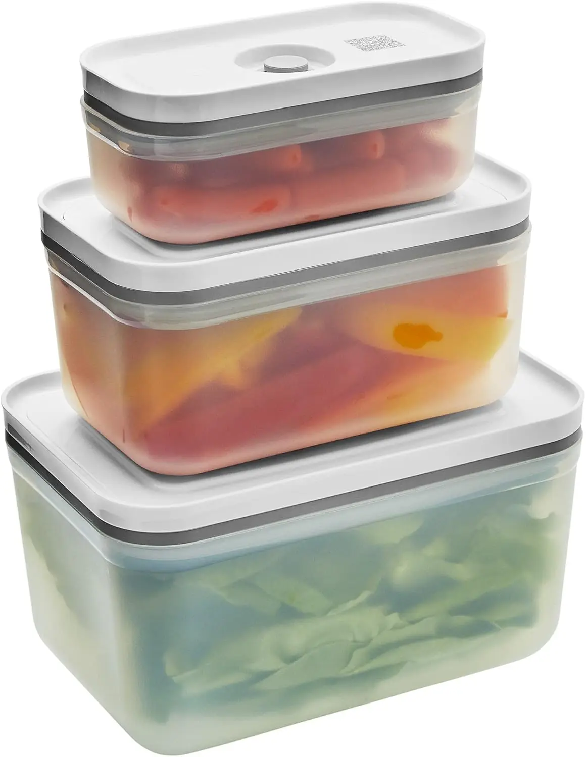 

3-Piece BPA-Free Plastic Food Storage Containers, Vacuum Seal for Freshness, Assorted Sizes