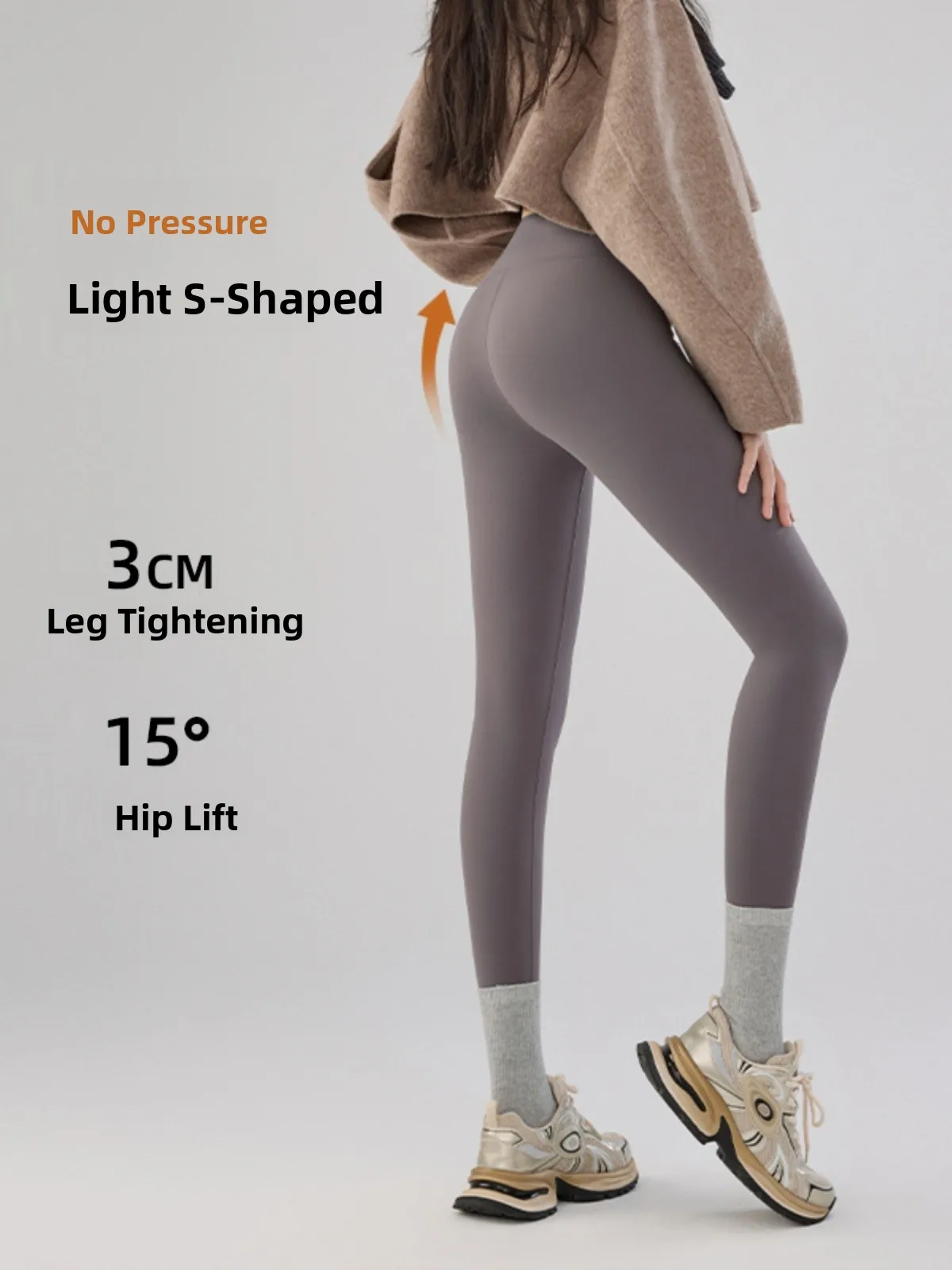 

plus Size High Waist Fleece Lined Yoga Pants Women's Fashion Autumn Warm Sharkskin Trousers Slimming Bottoming Pants