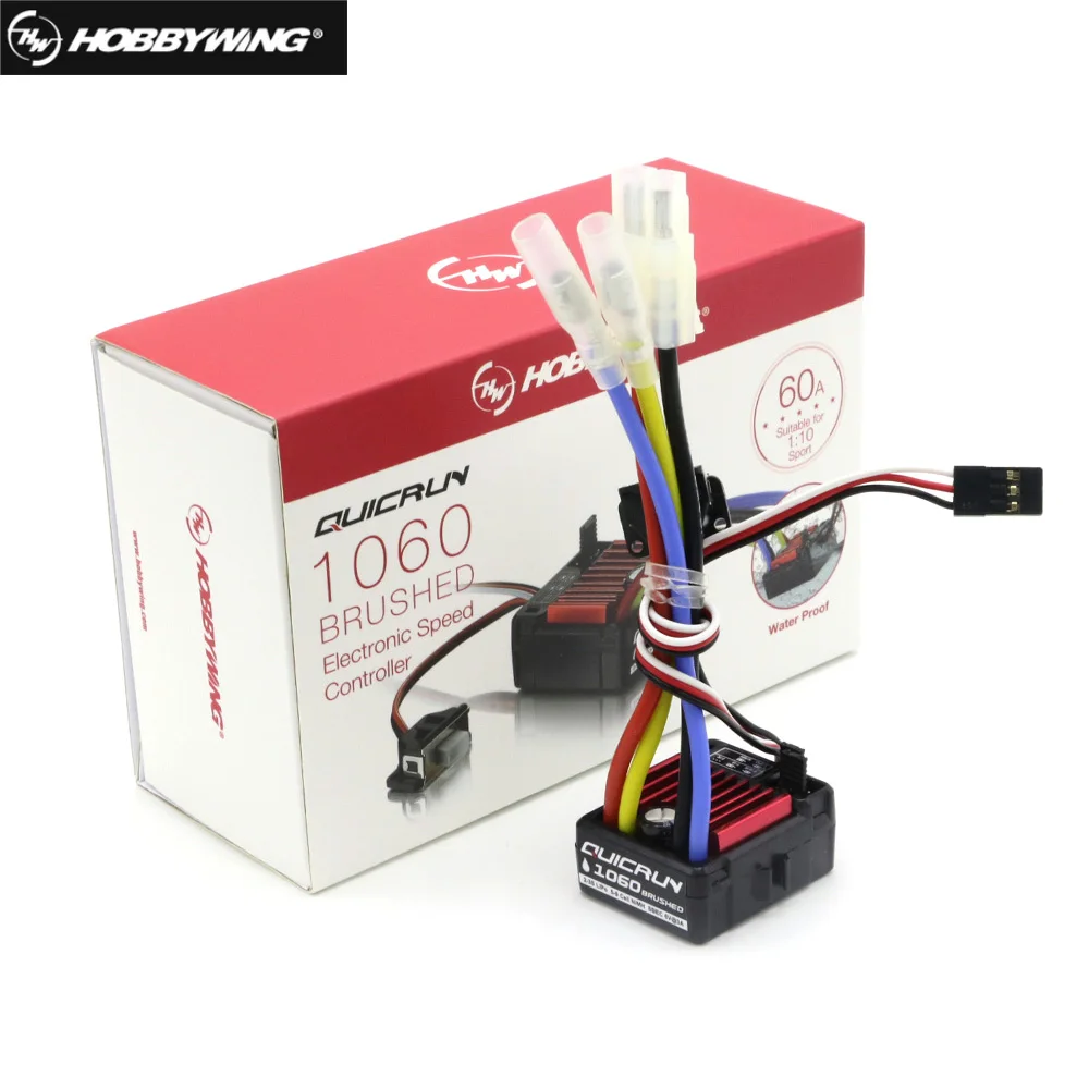 Hobbywing Quicrun Geborsteld 1060 60A Electronic Speed Controller Esc 1060 Met Switch Mode Bec Voor 1:10 Rc Auto