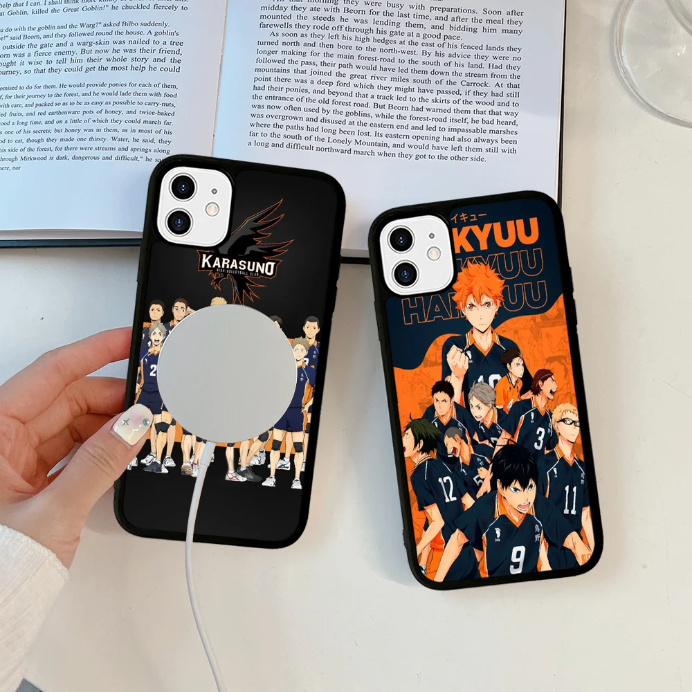 Anime H-Haikyuu Phone Case Magesafe Magnetic Wireless Charge Case For IPhone 16 11 12 13 14 15 Pro Max Plus Mini