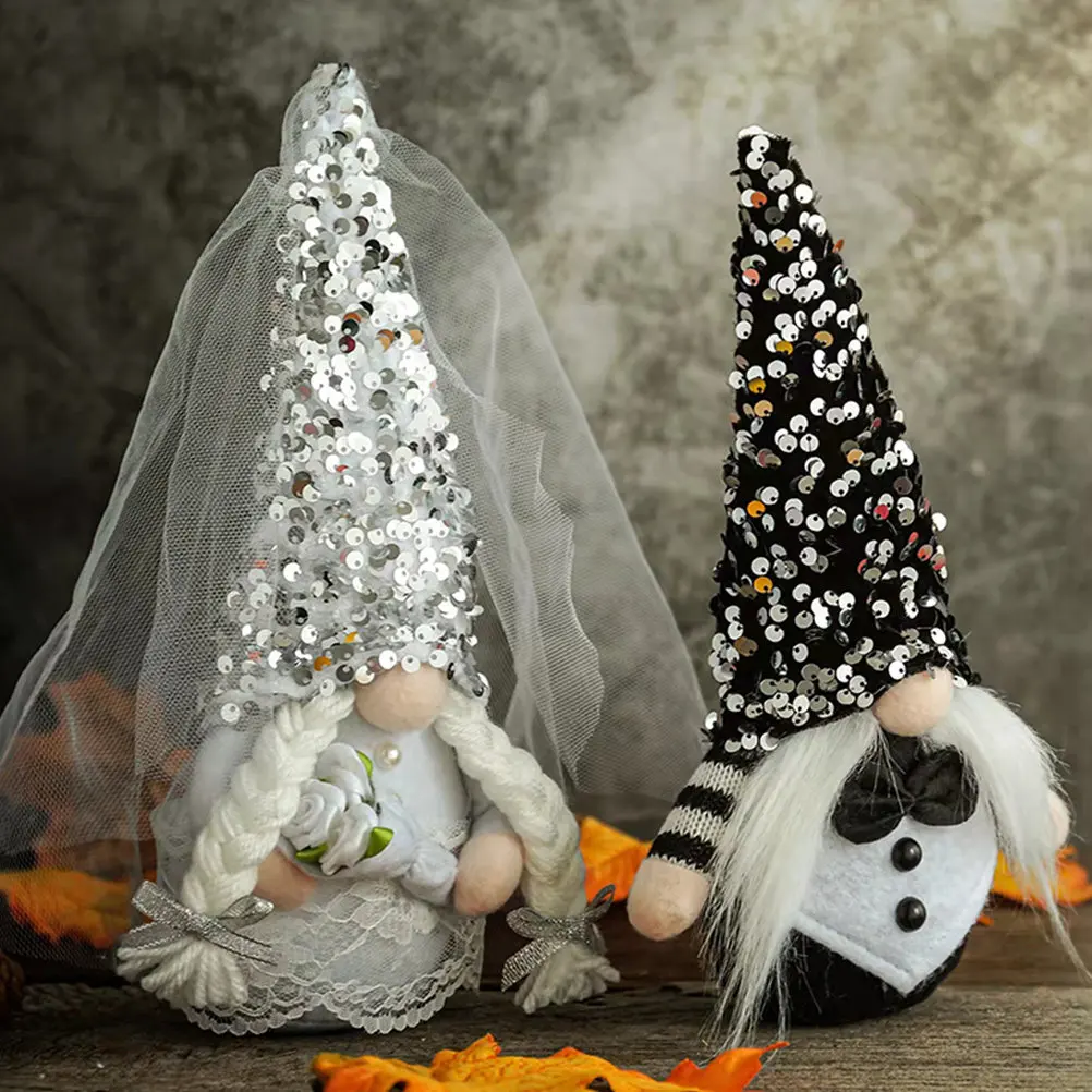 

Valentine's Day Romantic Couple Ornament Exquisite Gnome Home Party Decoration Creative Adornment for Bed Window