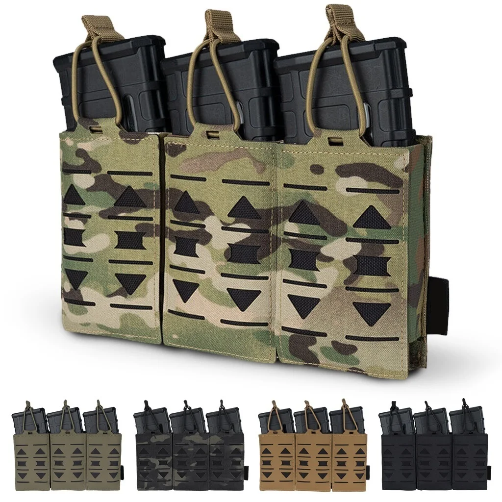 

Tactical Magazine Pouch MOLLE Bag Triple Abrasion Resistant MAG Carrier 5.56mm Hunting Shooting Accessories Bag