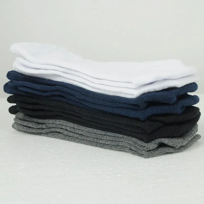 New Long Mens Toe Compression Socks Solid Color Thick Cotton Man Mesh Breathable Sweat Absorbing Sport 5  Finger Socks