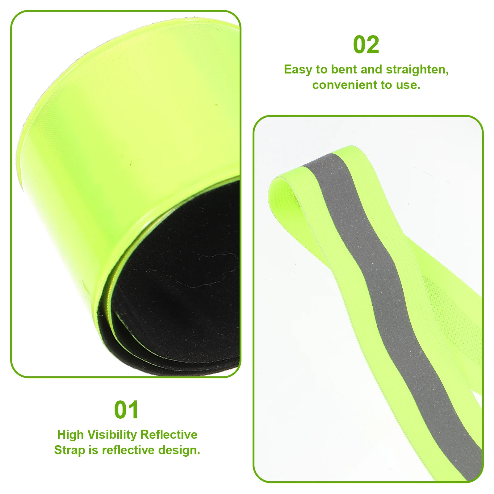 

1 Set Of High Visibility Reflective Bands For Waist Wrist Arm Ankle Leg Men Women Night Running Outdoor Sports Fitness Walking