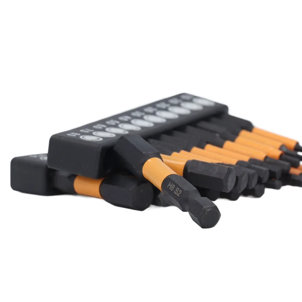 

20 PCS Metric and SAE Impact Hex Bit Set 1/4 inch Hex-Shank S2 Alloy Steel Allen Wrench Drill Bit Set CNC Machined Tips