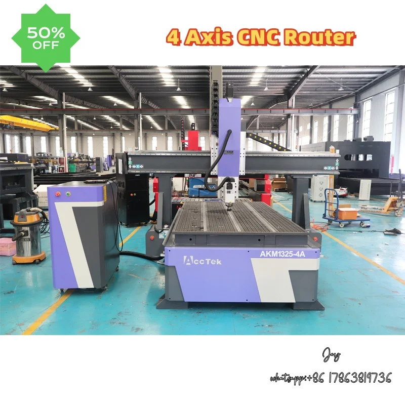 4*8FT 1325 Cnc Wood 4 Axis Nesting Machine Woodworking Cabinet Door 4 Axis CNC Router On Sale