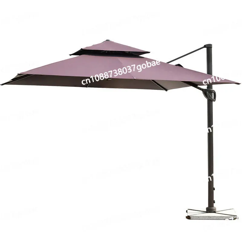 

All aluminum alloy column umbrella disc wind-resistant solar LED rust-proof sun protection outdoor sun umbrella