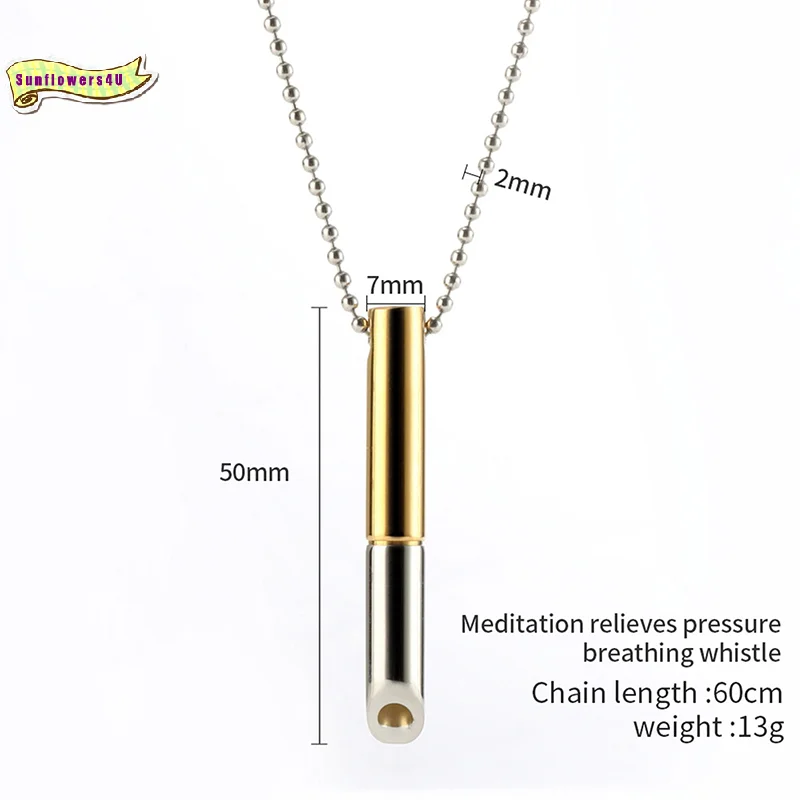 Collier en acier inoxydable pour femmes et hommes, pendentif Mindfulness, outil de méditation pour soulager le stress et les crises de panique