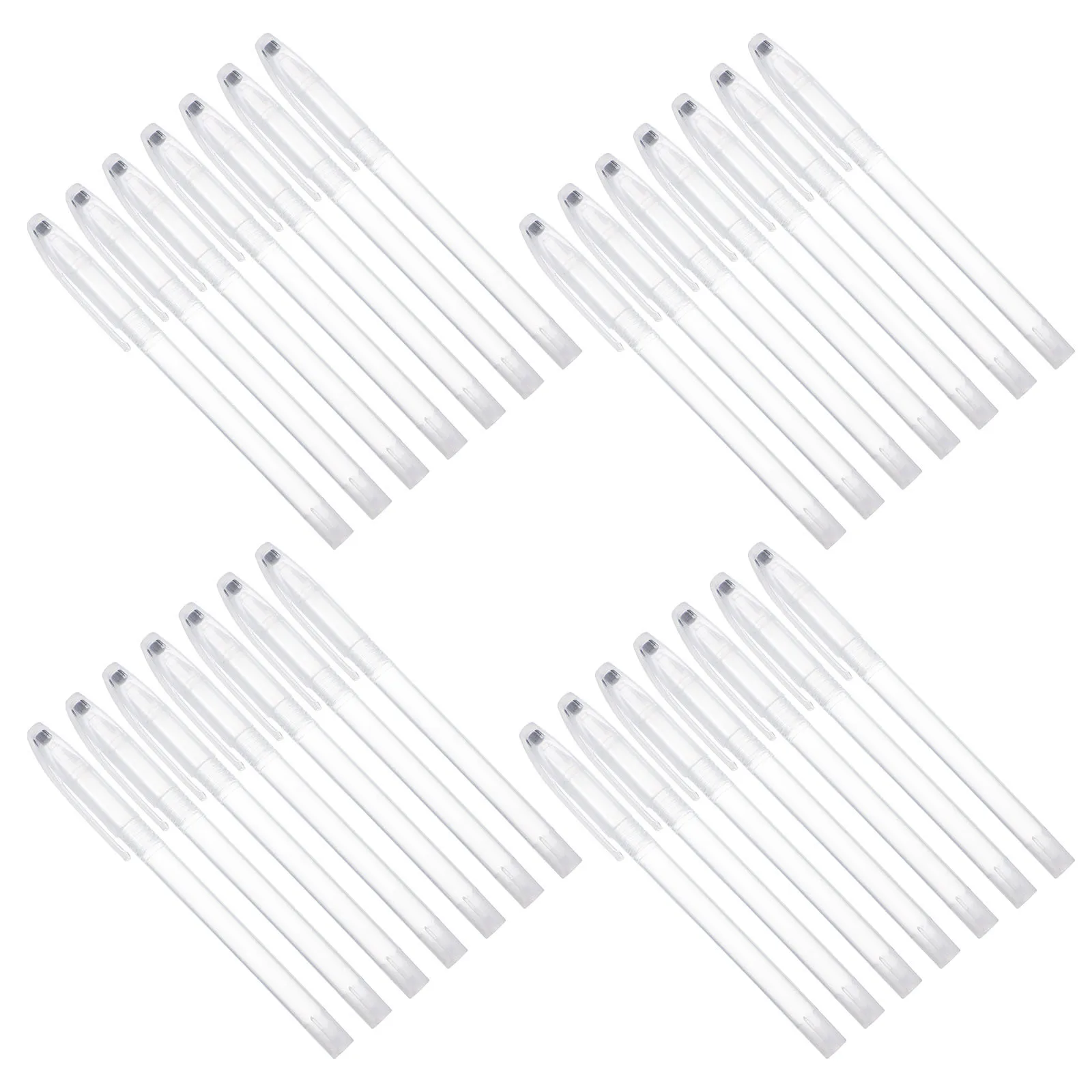 50Pcs Transparent Plastic Pen Shells Empty Refillable Tubes Compatible with Gel Pen Ink Smooth Writing Supplies
