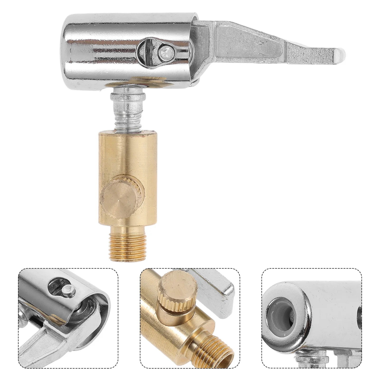 Portable Selflocking Air Pump Connector Quick Inflation Deflation Tire Nozzle Copper Steel Compatible Bike Hose Adapter