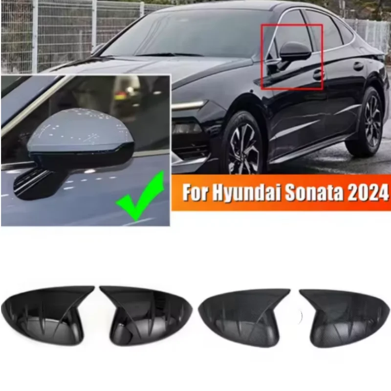 

3d sticker For Hyundai Sonata Dn8 2024-2025 Bull Horn Shaped Rearview Mirror Decorative Frame Motive Exterior Modificatio