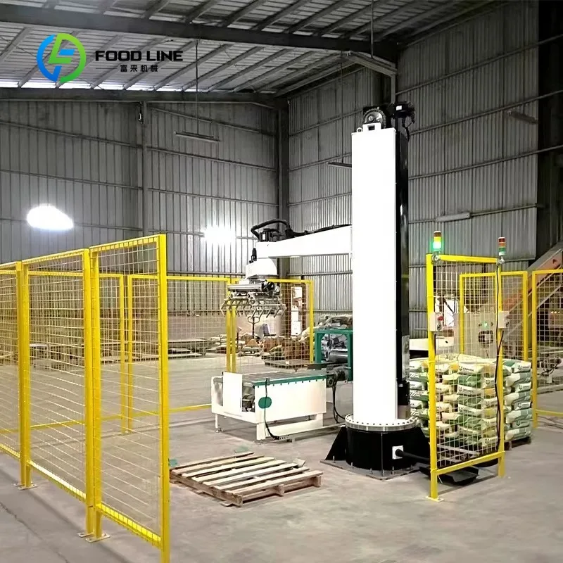 Heavy Duty Column Palletizer Touch Screen Control Fast Stacking Speed Factory Warehouse Packaging Machine New Arrival Customized