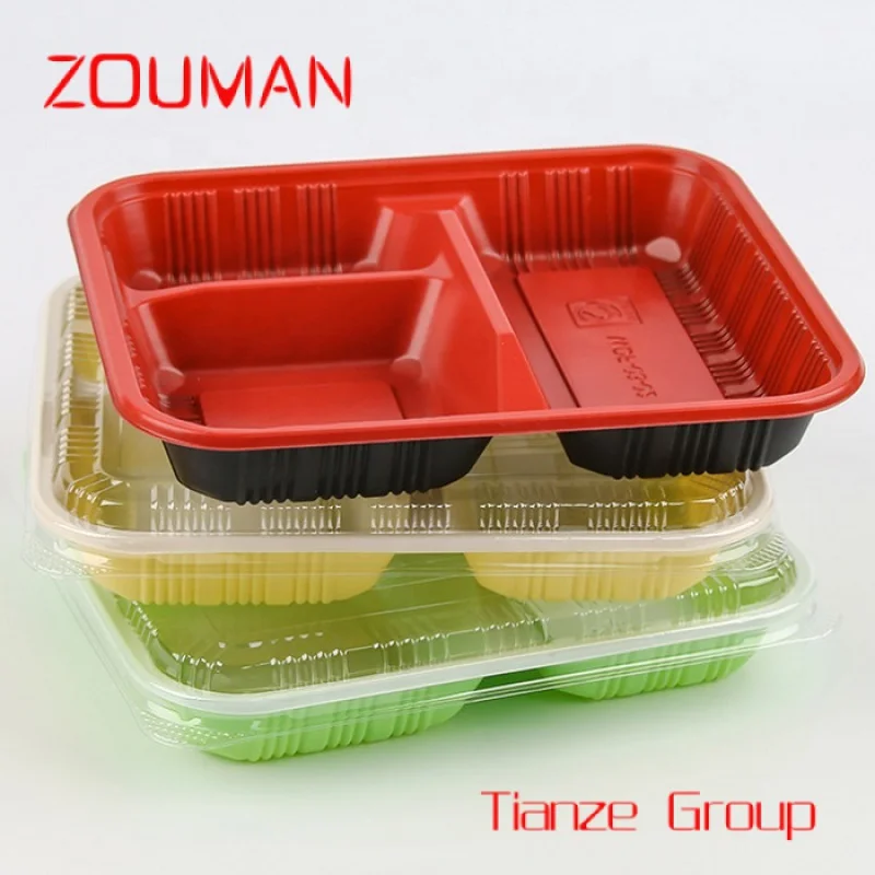 Custom , Degradable Microwave Food Plastic Lunch Boxes Takeaway Food Packaging Clam Storage Containers