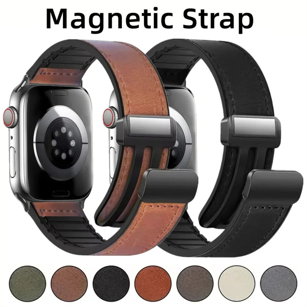 Leder-Uhrenarmbänder für Apple Watch Armband 44mm 42 46 49 mm 45 41 38mm Armband iWatch Series 11 9 8 SE 6 7 10 Ultra Uhrenarmband