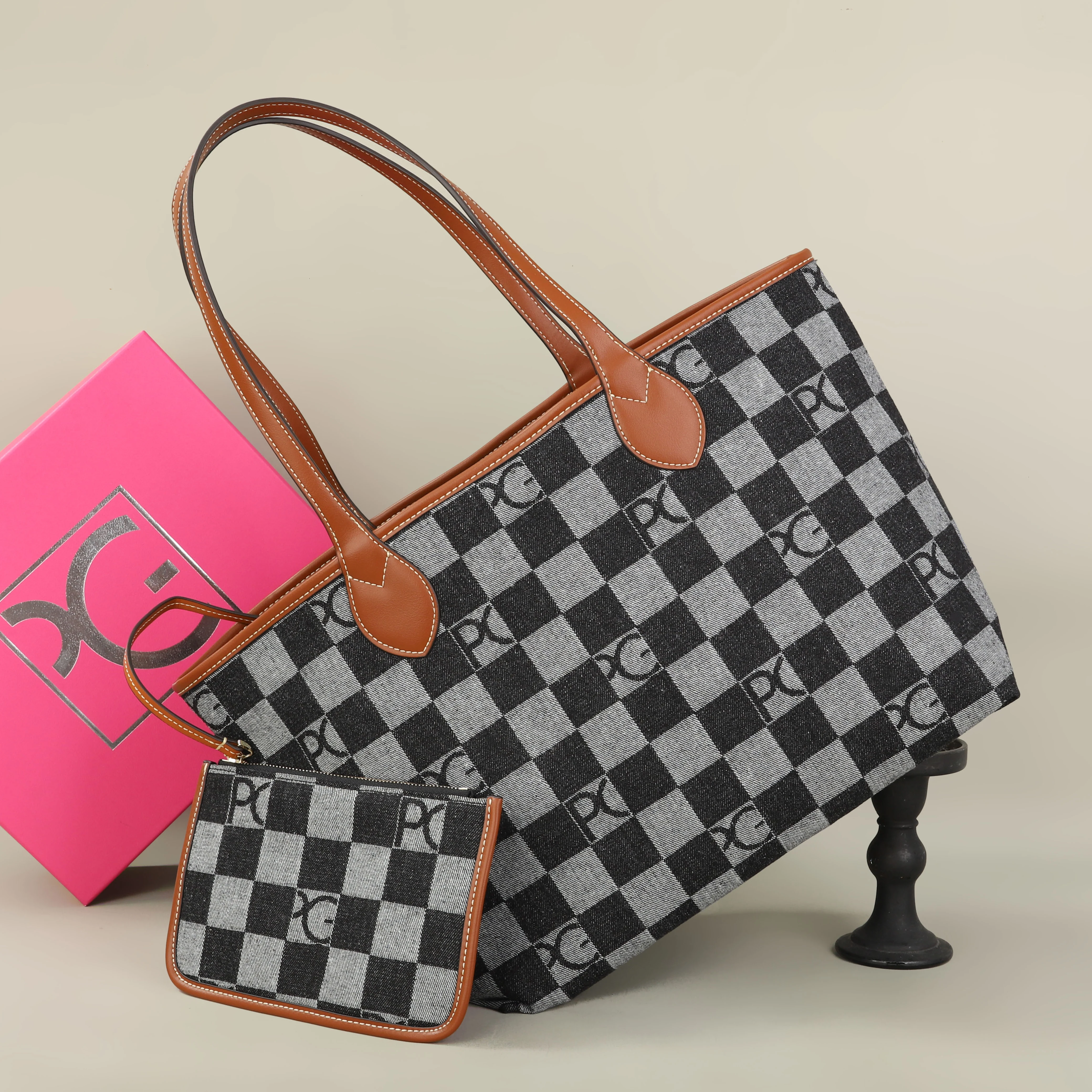 PG Damen-Tragetasche, Schlichte Doppelseitige Mutter-Kind-Tasche mit Großer Kapazität, Lässige Handtasche, Einkaufstasche – Detail 11