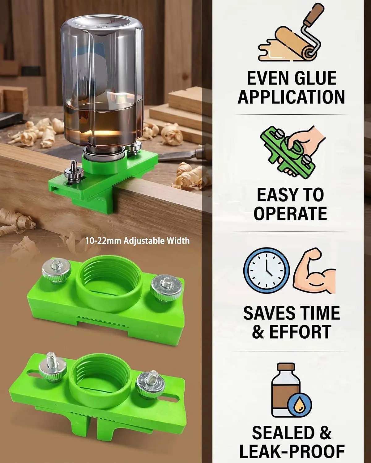 The new woodworking glue application tool can save over 30% of glue usage and is easy and quick to install. It can achieve a seamless fit for edge sealing in woodworking. This glue is suitable for use in the woodworking field.