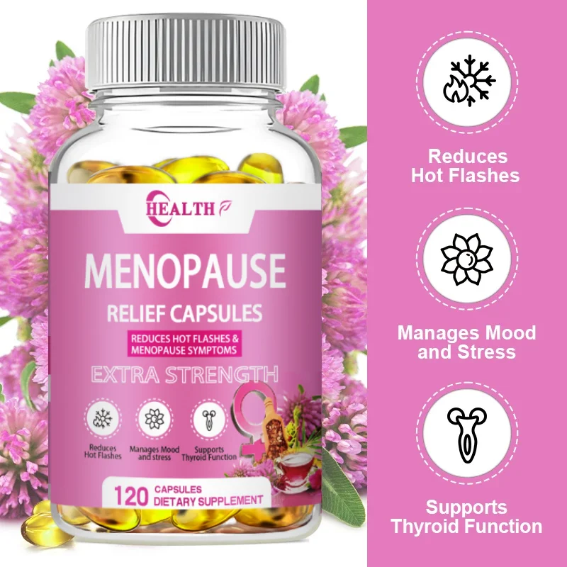 HEALTH Menopause Relief Capsule Multi-Symptom Relief for Hot Flashes & Night Sweats Support for Mood & Hormone Balance