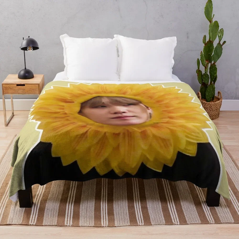 Sunflower Yoongi/SUGA Throw Blanket Bed covers Custom For Baby Stuffeds Blankets