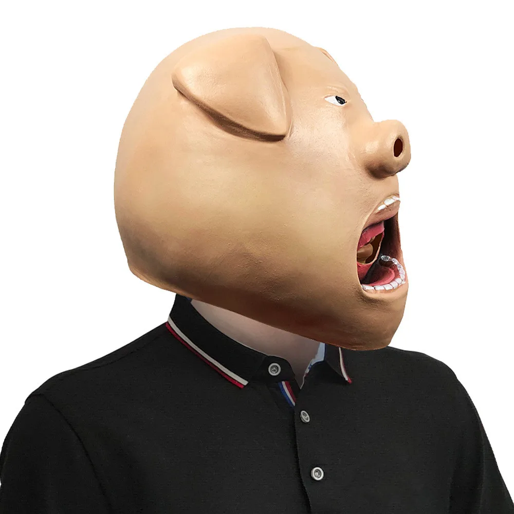 Niedliche Latex-Wut-Schweinekopfmaske für Erwachsene Halloween-Cosplay-Kostüm-Requisiten – Detail 2