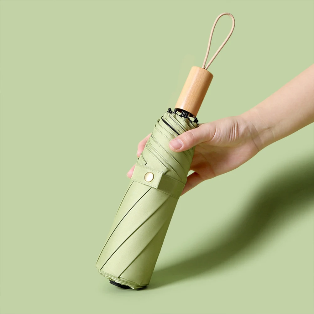 

Parasol Sun Rain Umbrella for Walking Aquarium Travel Compact Windproof Bamboo Uv Protection Shade