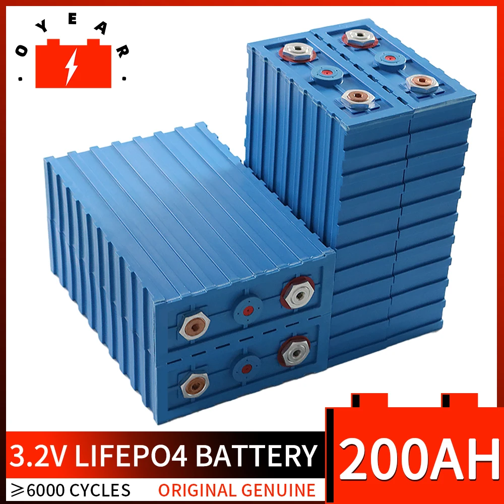 3.2V Lifepo4 200Ah Batteri Hot Sale Rechargeable 12v Lithium iron phosphate battery Pack For RV Solar System Campers Golf Cart