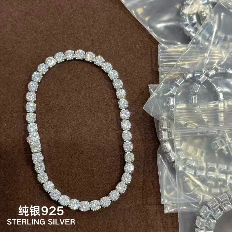 

Cultivate diamond temperament bracelet for women S925 pure silver moissani sparkling diamond tennis chain tennis bracelet exquisite recommendation
