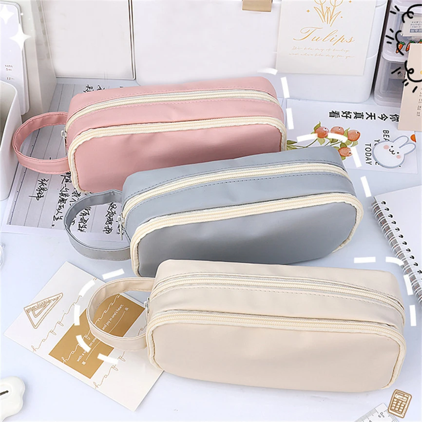 Pencil Case Japanese Stationery Estuche Estojo Escolar Bags For Girls Big Transparency Kawaii Pencilcases Multifunctional Cases