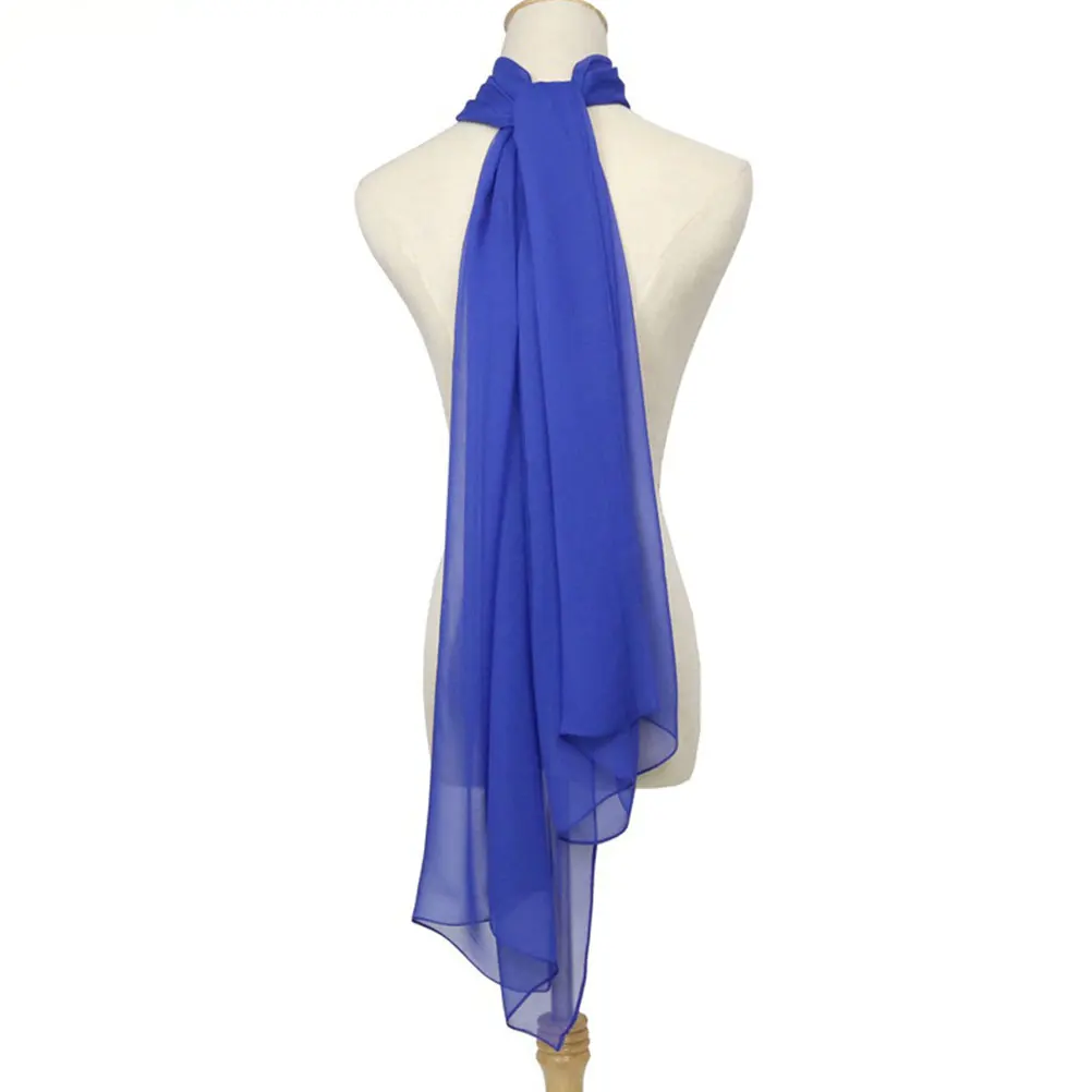 1pc Solid Color Georgette Scarf Solid Color Dancing Scarf Sunscreen Scarf Sun Block Cape Women Shawl Dual Scarf