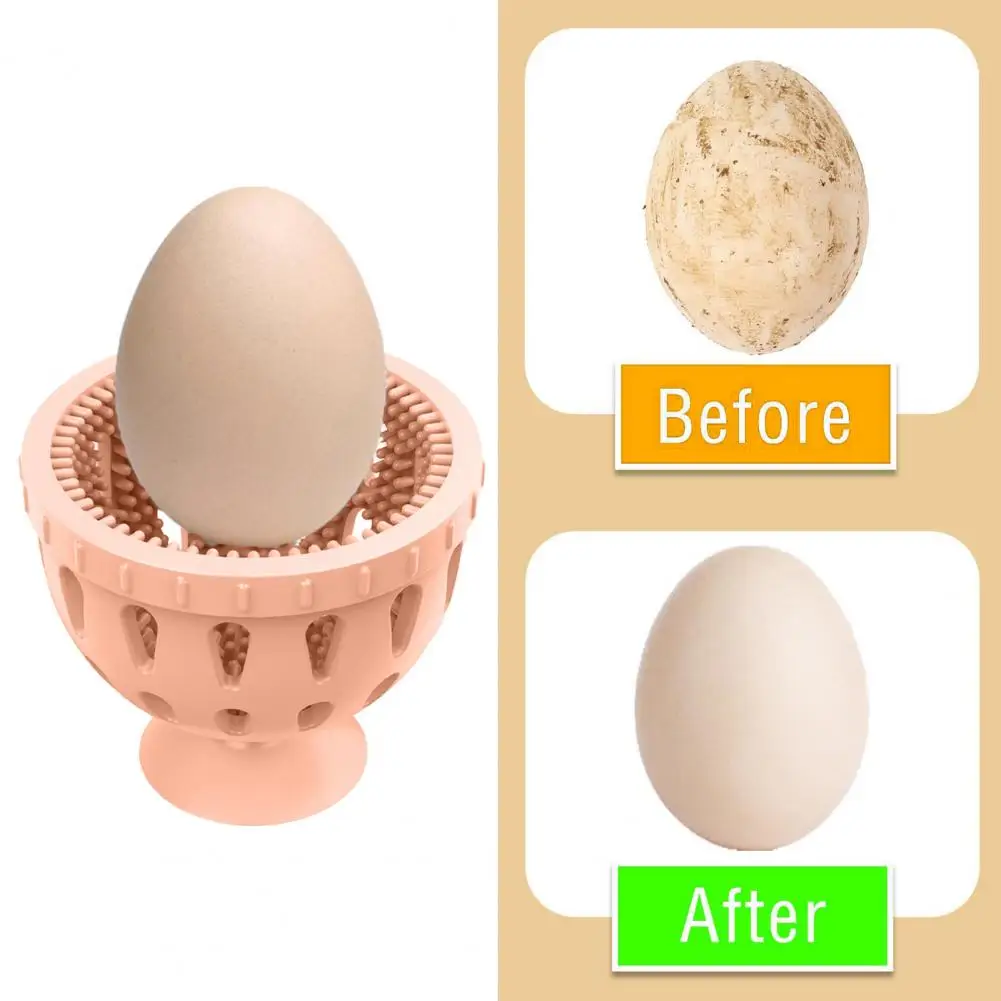 Reutilizável Silicone Egg Scrubber Set, cerdas macias, grau alimentício, leve Scrubber Tool, portátil