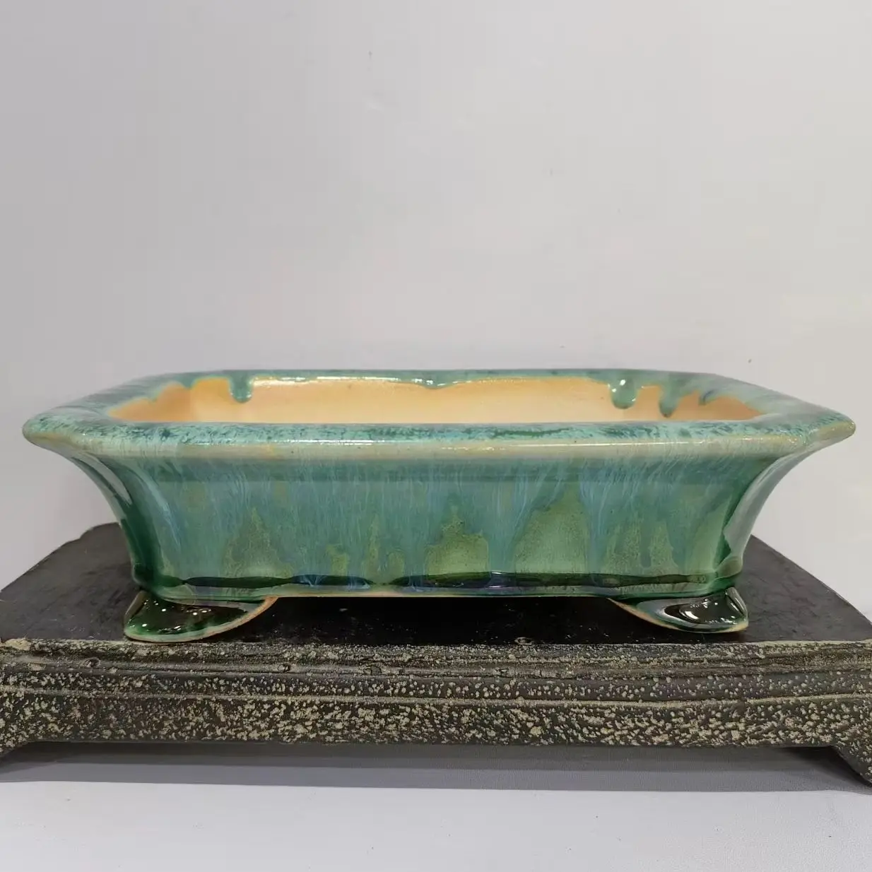 

Классический прямоугольный горшок для бонсай с глазурью прямоугольной формы