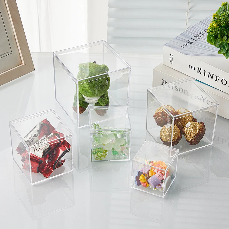 Box Jewelry Boxes Acrylic Cube Wedding Gift Square Container Display Storage Containers Transparent Gift Box With Lid